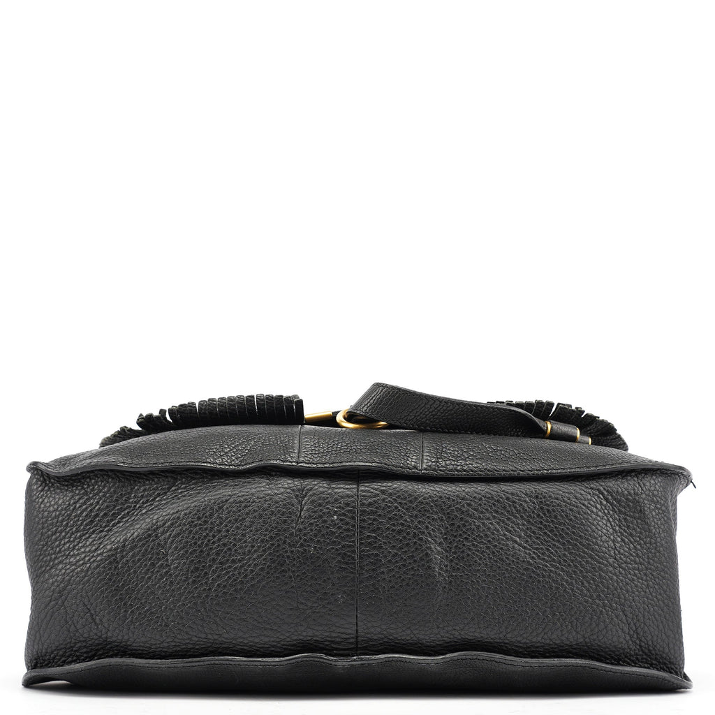 Black Leather Marcie Tote Bag
