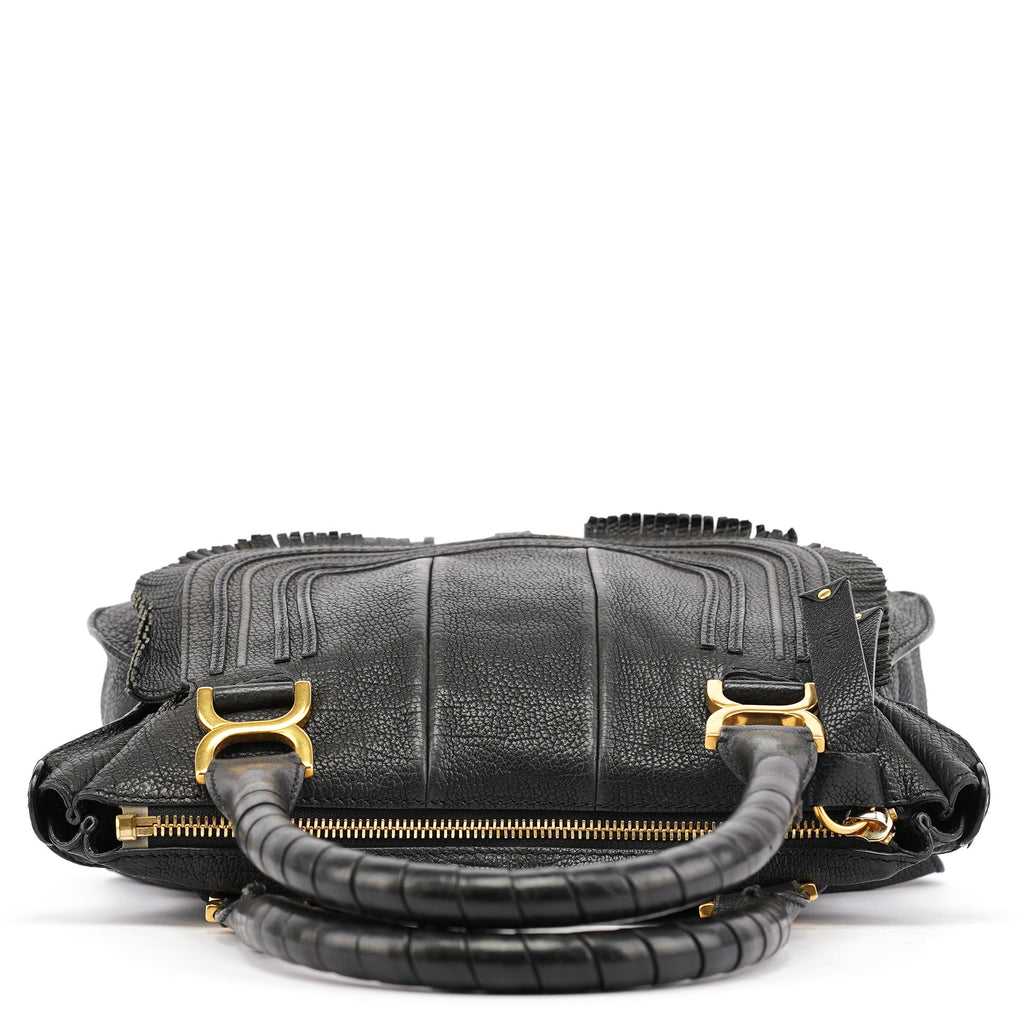 Black Leather Marcie Tote Bag