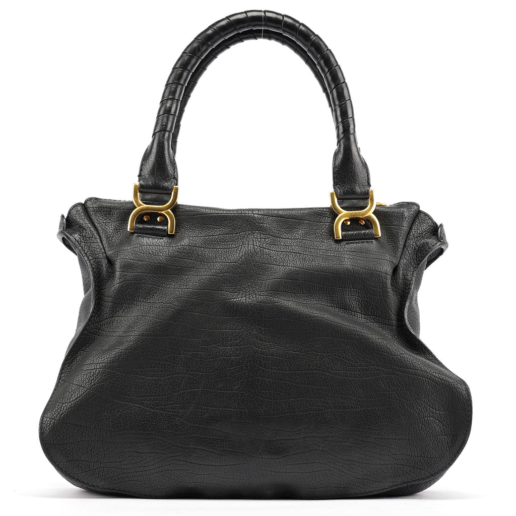 Black Leather Marcie Tote Bag