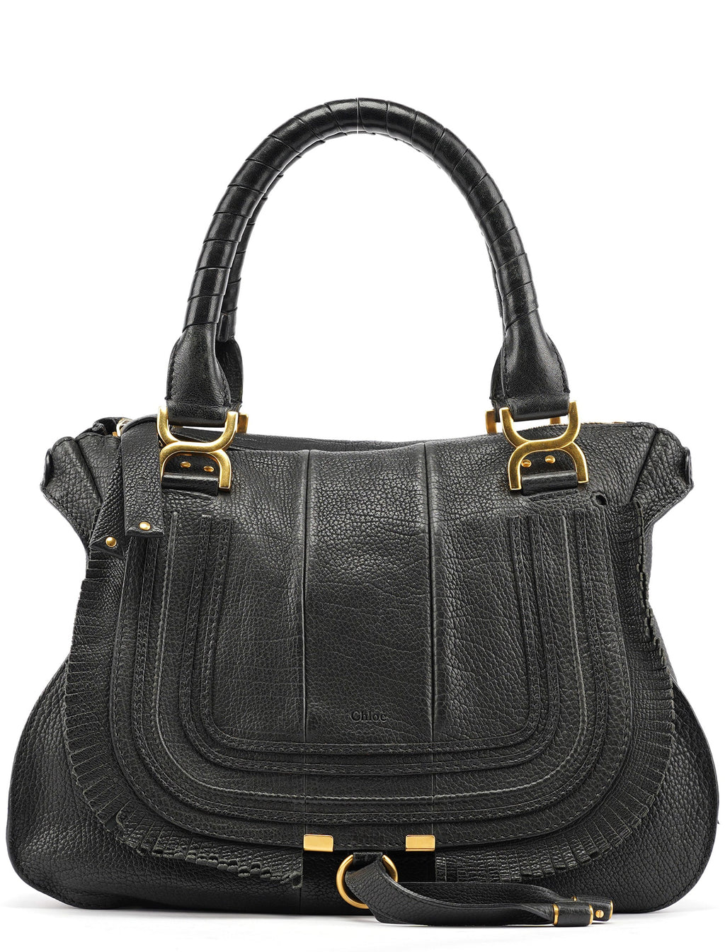 Black Leather Marcie Tote Bag