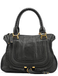 Black Leather Marcie Tote Bag