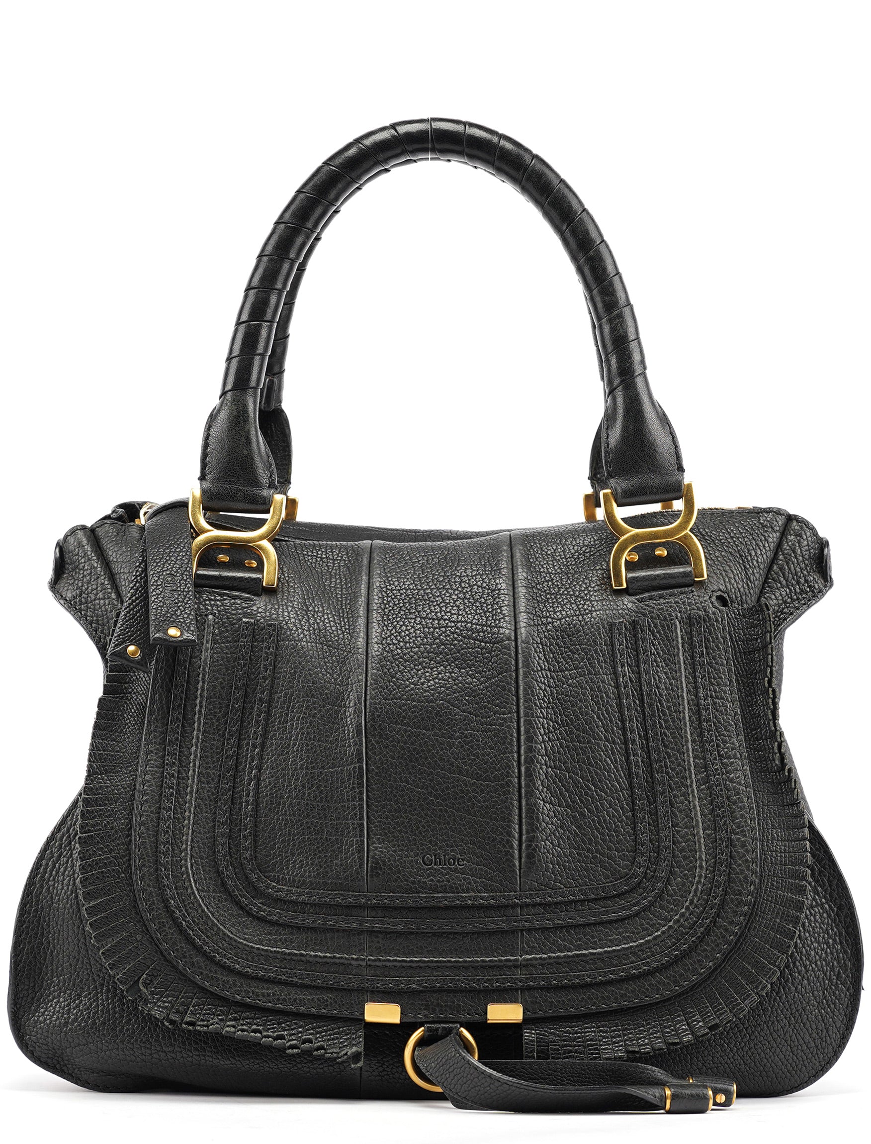 Black Leather Marcie Tote Bag