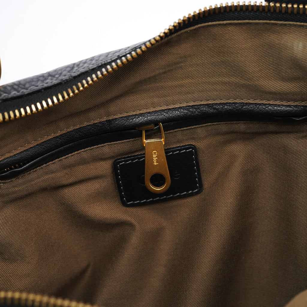 Black Leather Marcie Tote Bag