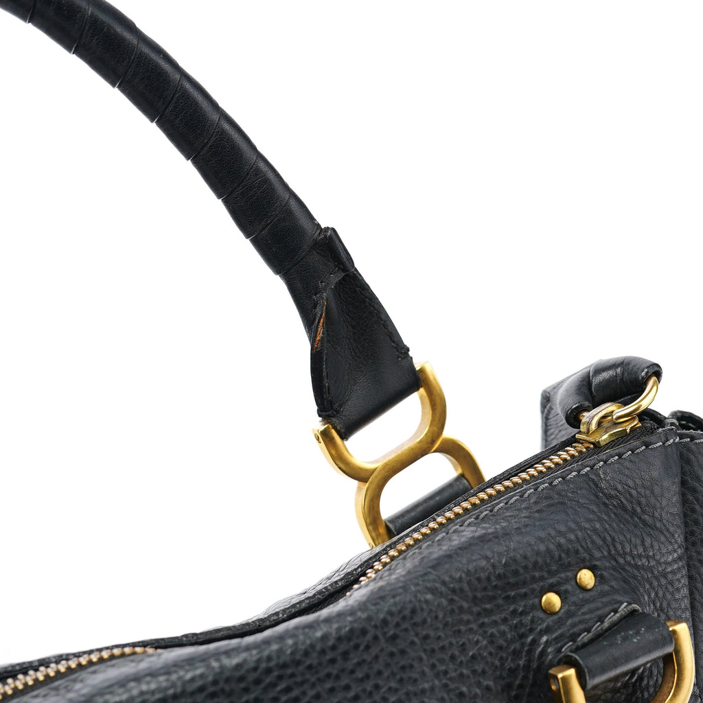 Black Leather Marcie Tote Bag