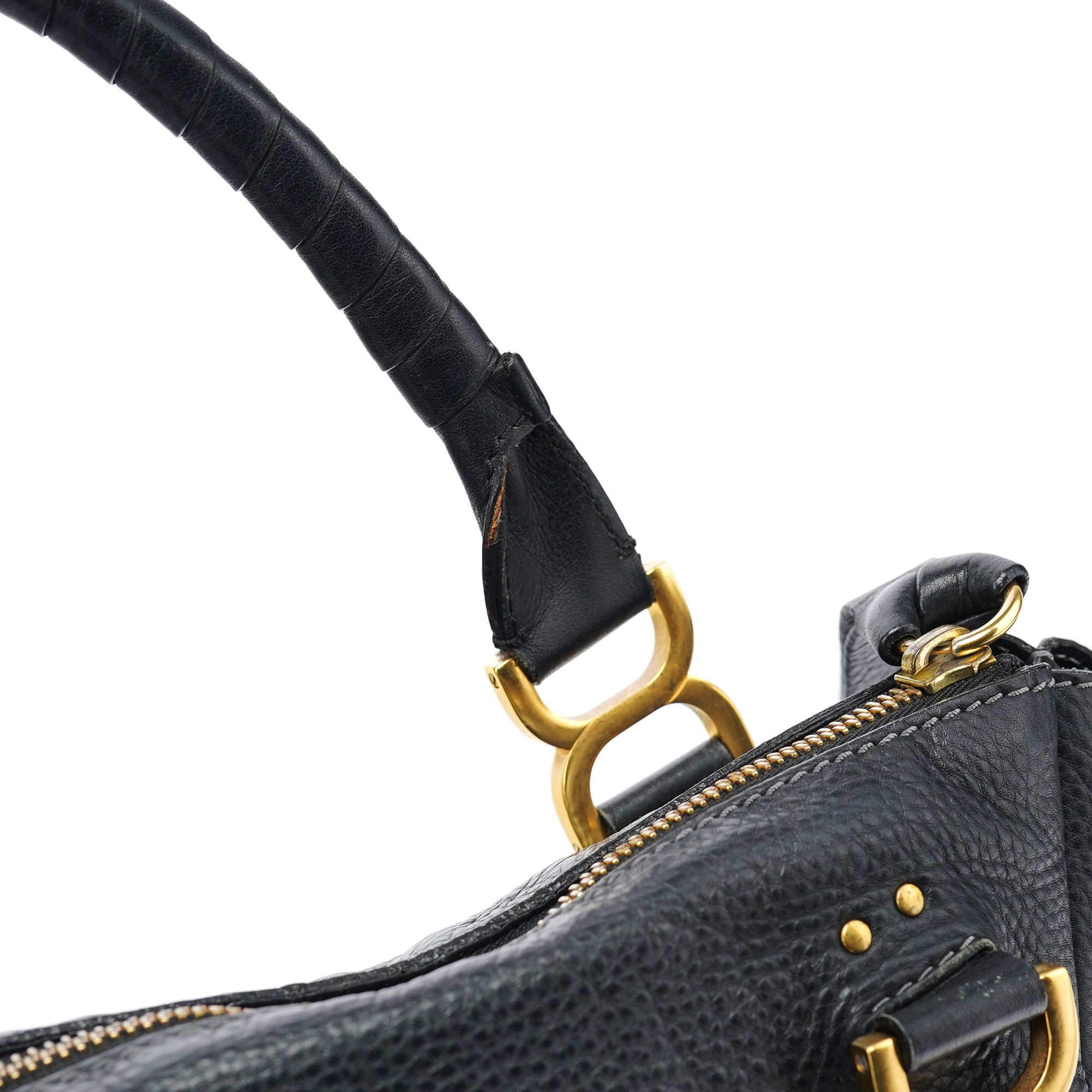 Black Leather Marcie Tote Bag