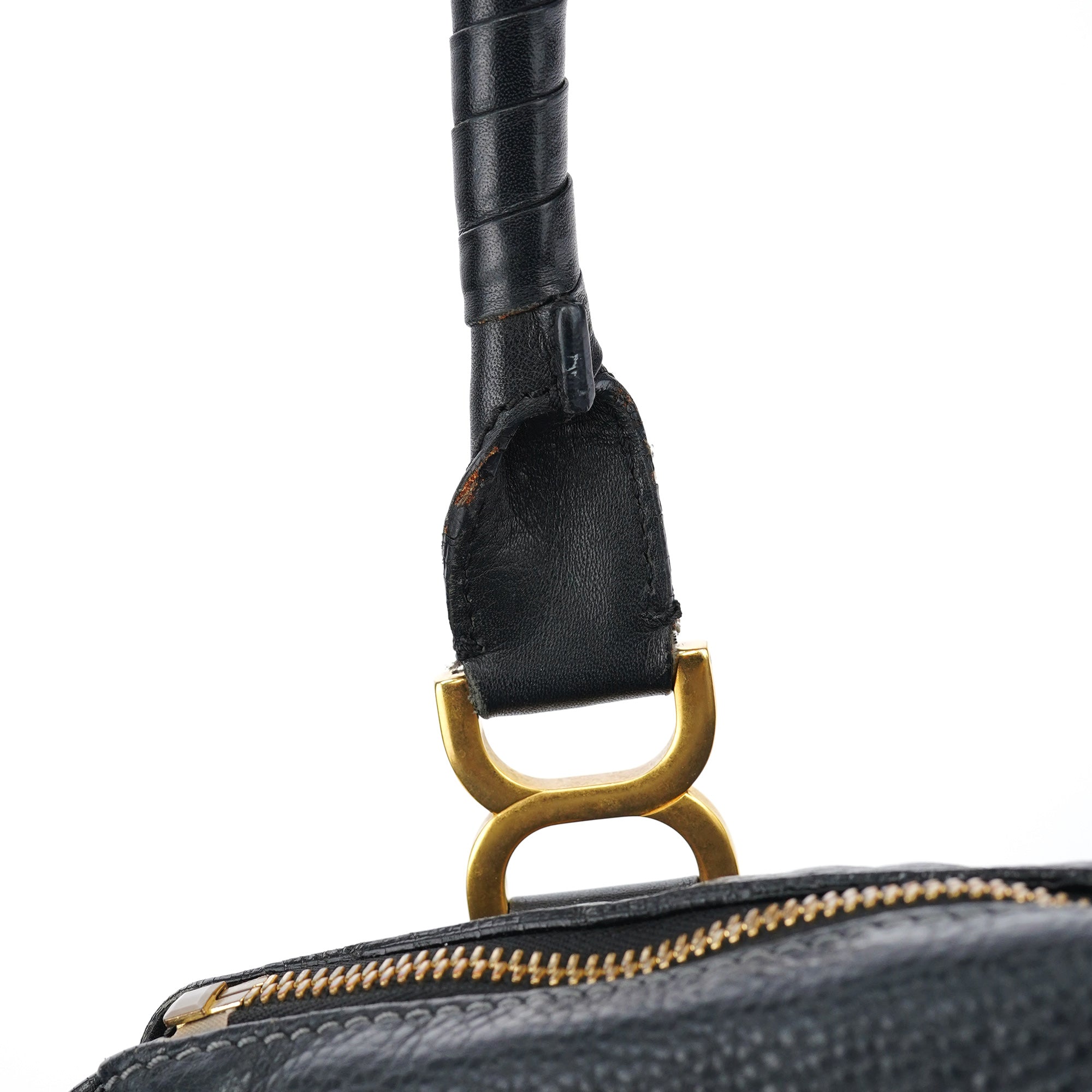 Black Leather Marcie Tote Bag