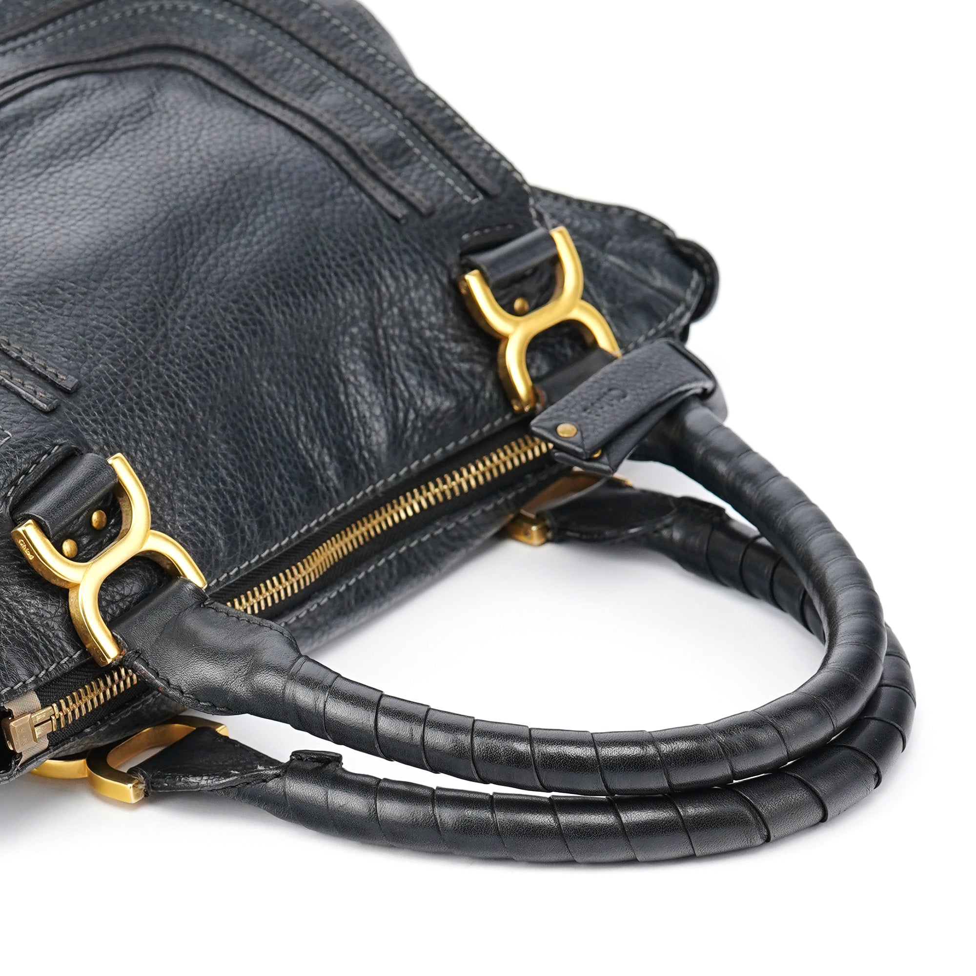 Black Leather Marcie Tote Bag