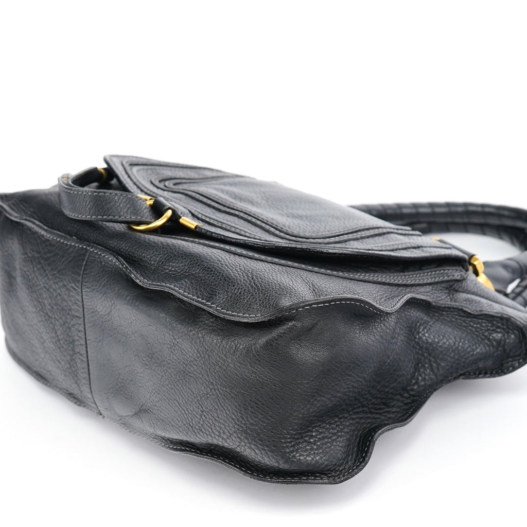 Black Leather Marcie Tote Bag