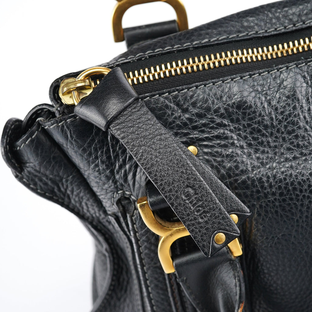 Black Leather Marcie Tote Bag