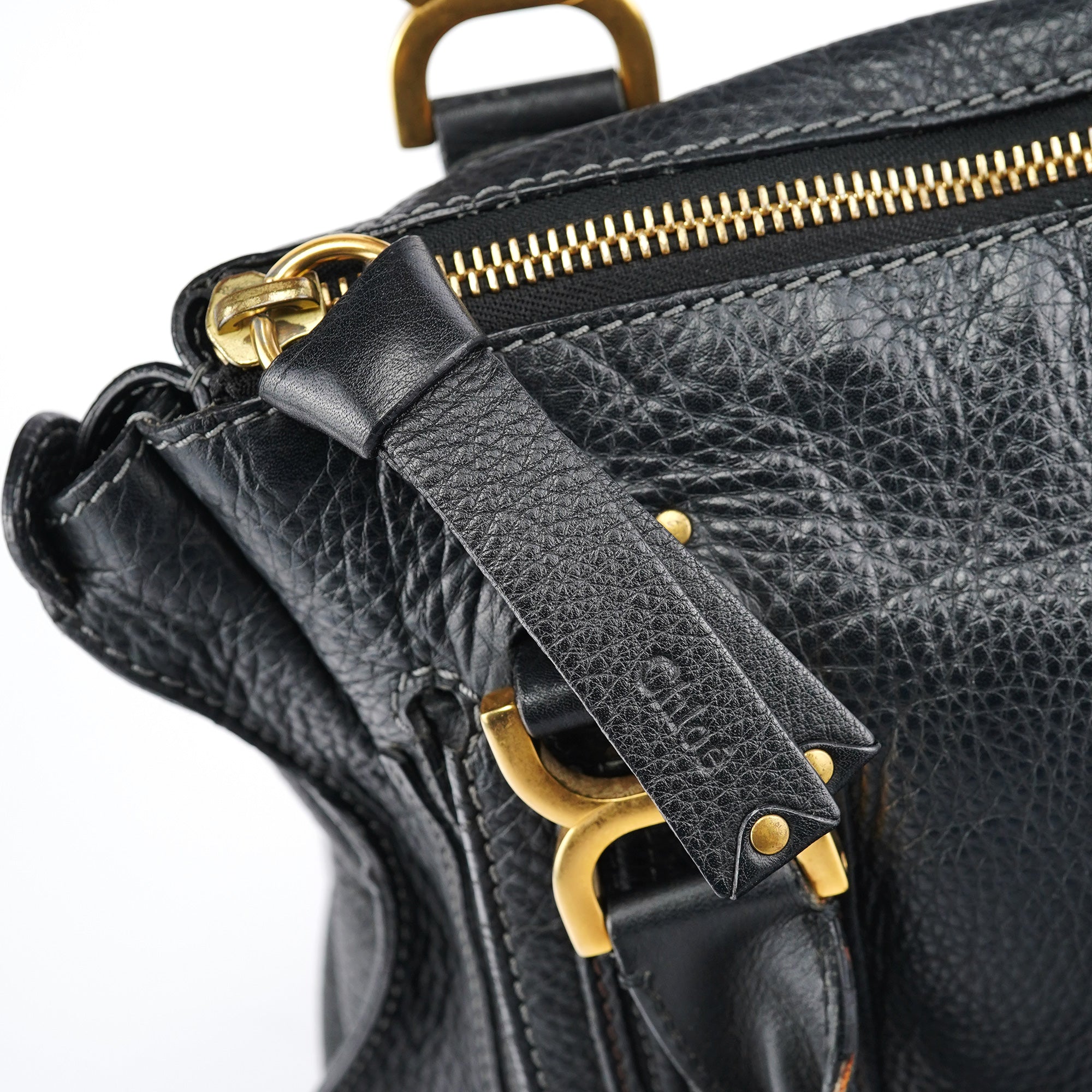 Black Leather Marcie Tote Bag
