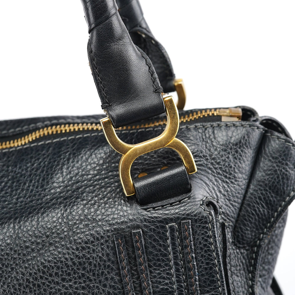Black Leather Marcie Tote Bag