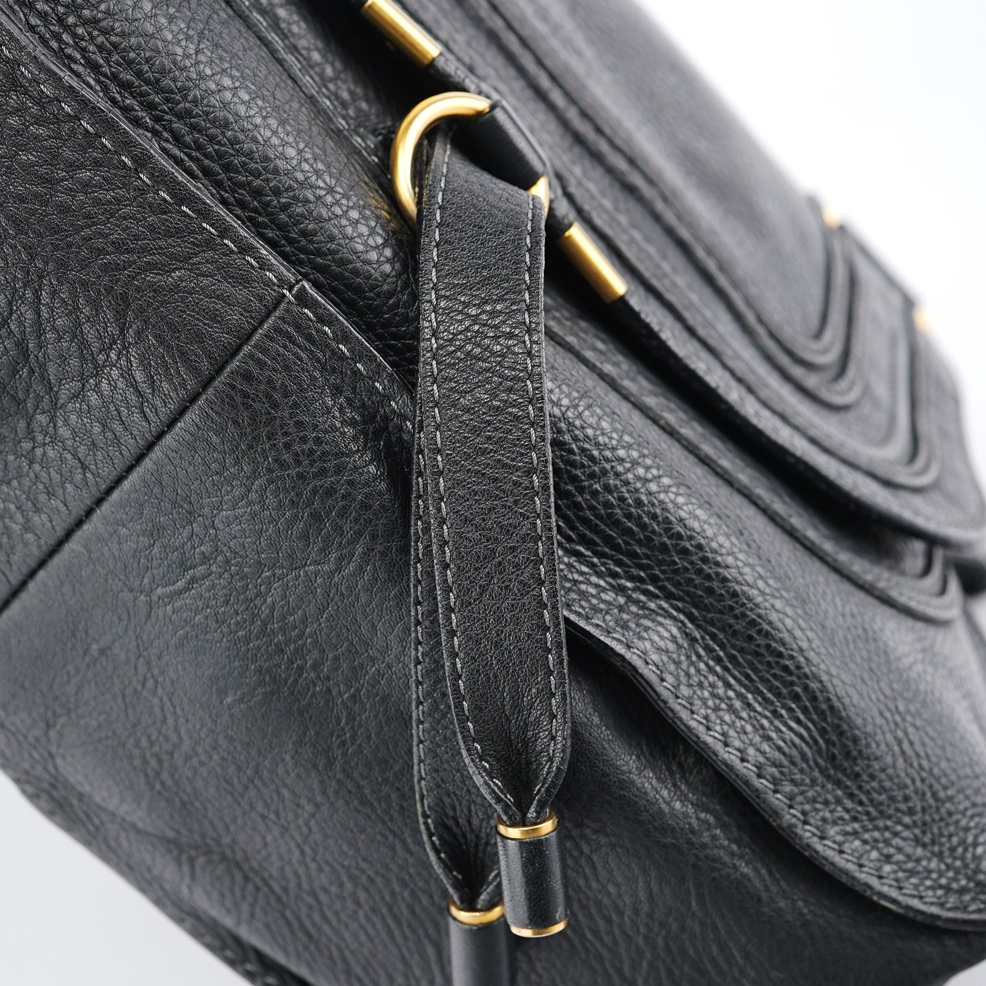 Black Leather Marcie Tote Bag