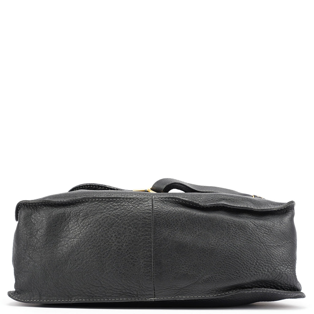 Black Leather Marcie Tote Bag