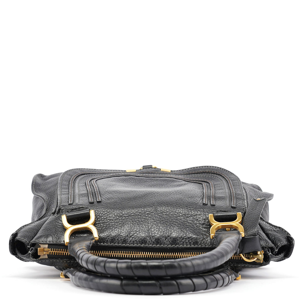 Black Leather Marcie Tote Bag