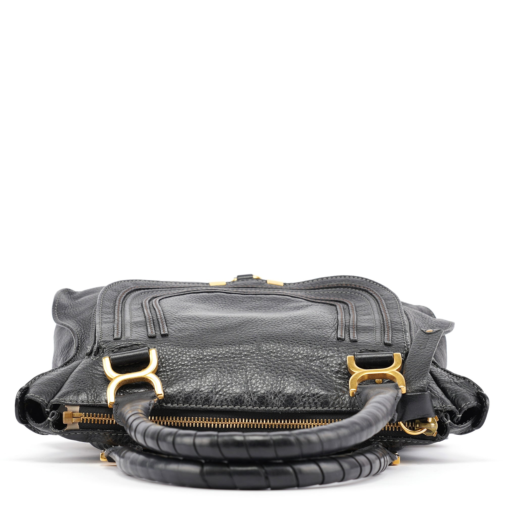 Black Leather Marcie Tote Bag
