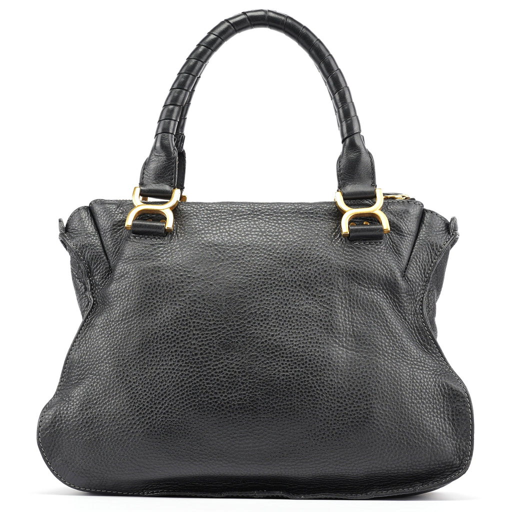 Black Leather Marcie Tote Bag