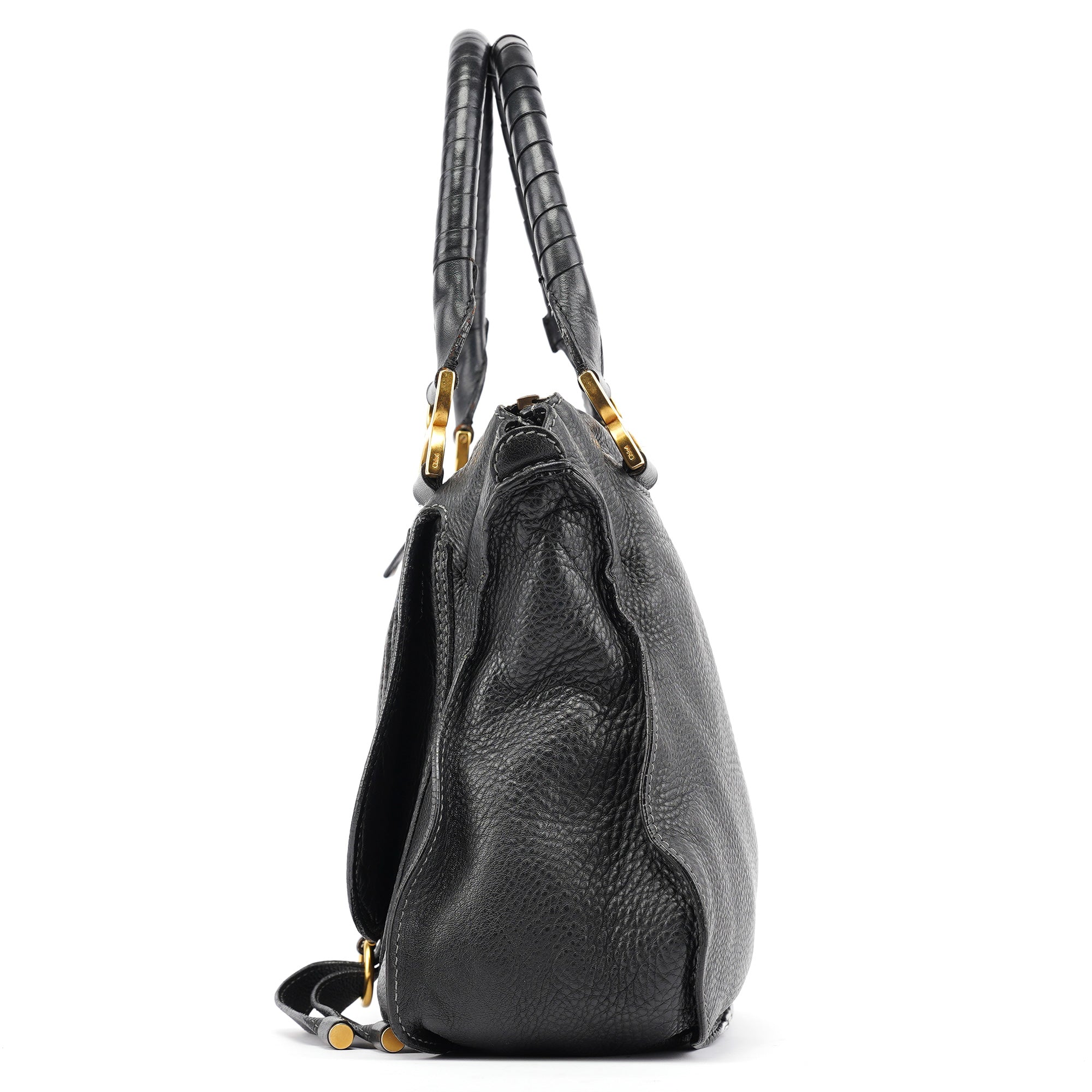 Black Leather Marcie Tote Bag
