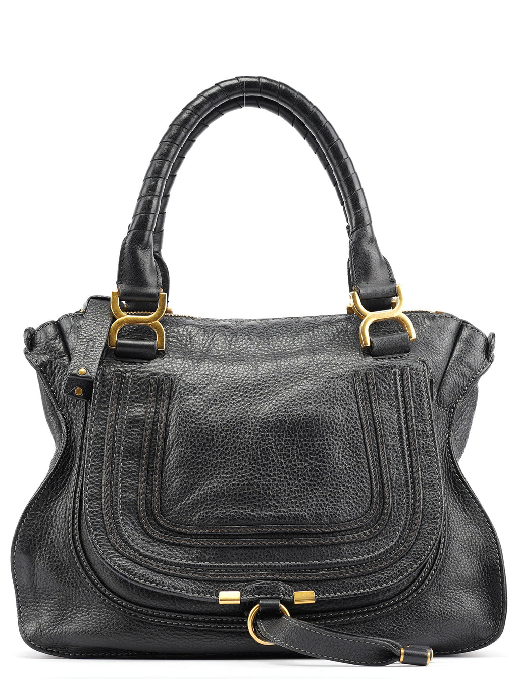 Black Leather Marcie Tote Bag