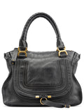 Black Leather Marcie Tote Bag