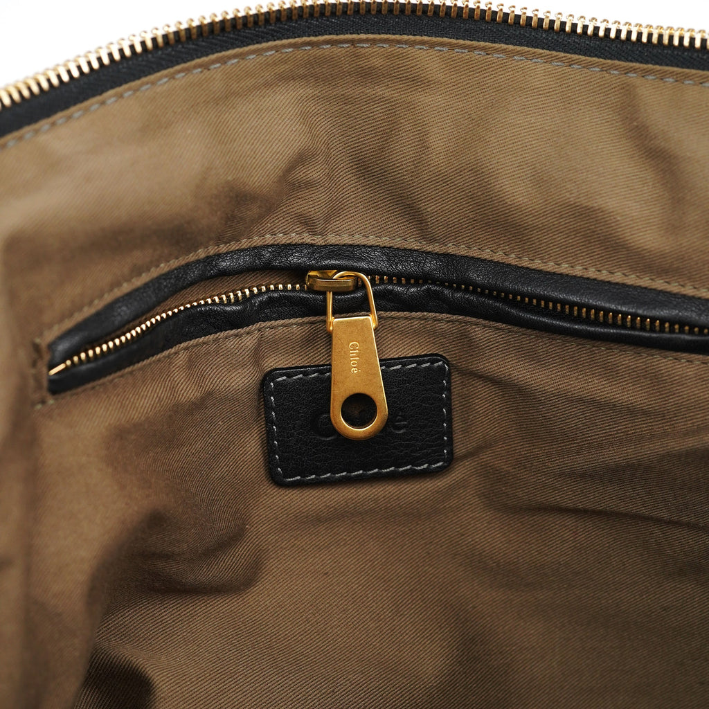 Black Leather Marcie Tote Bag