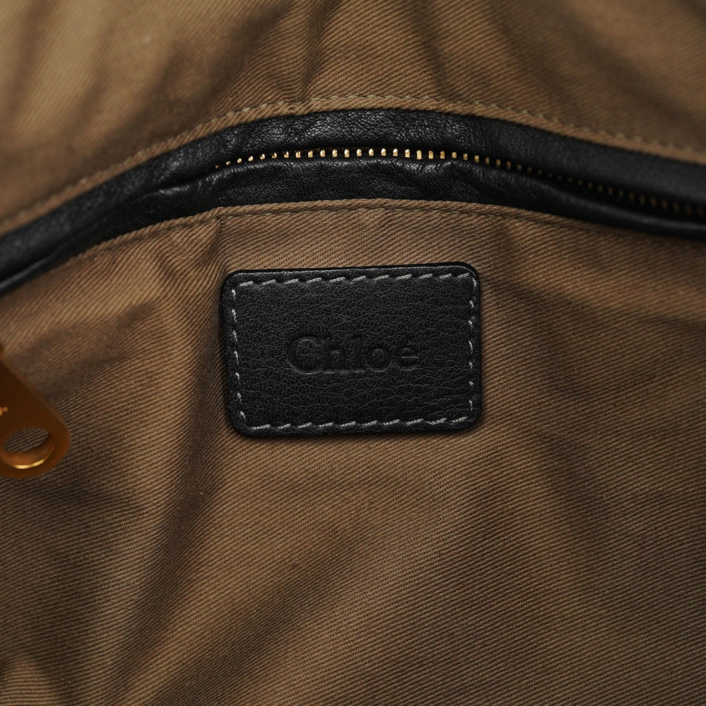 Black Leather Marcie Tote Bag