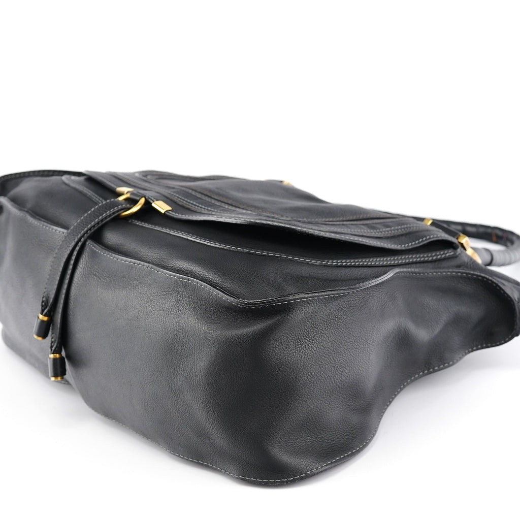 Black Leather Marcie Tote Bag