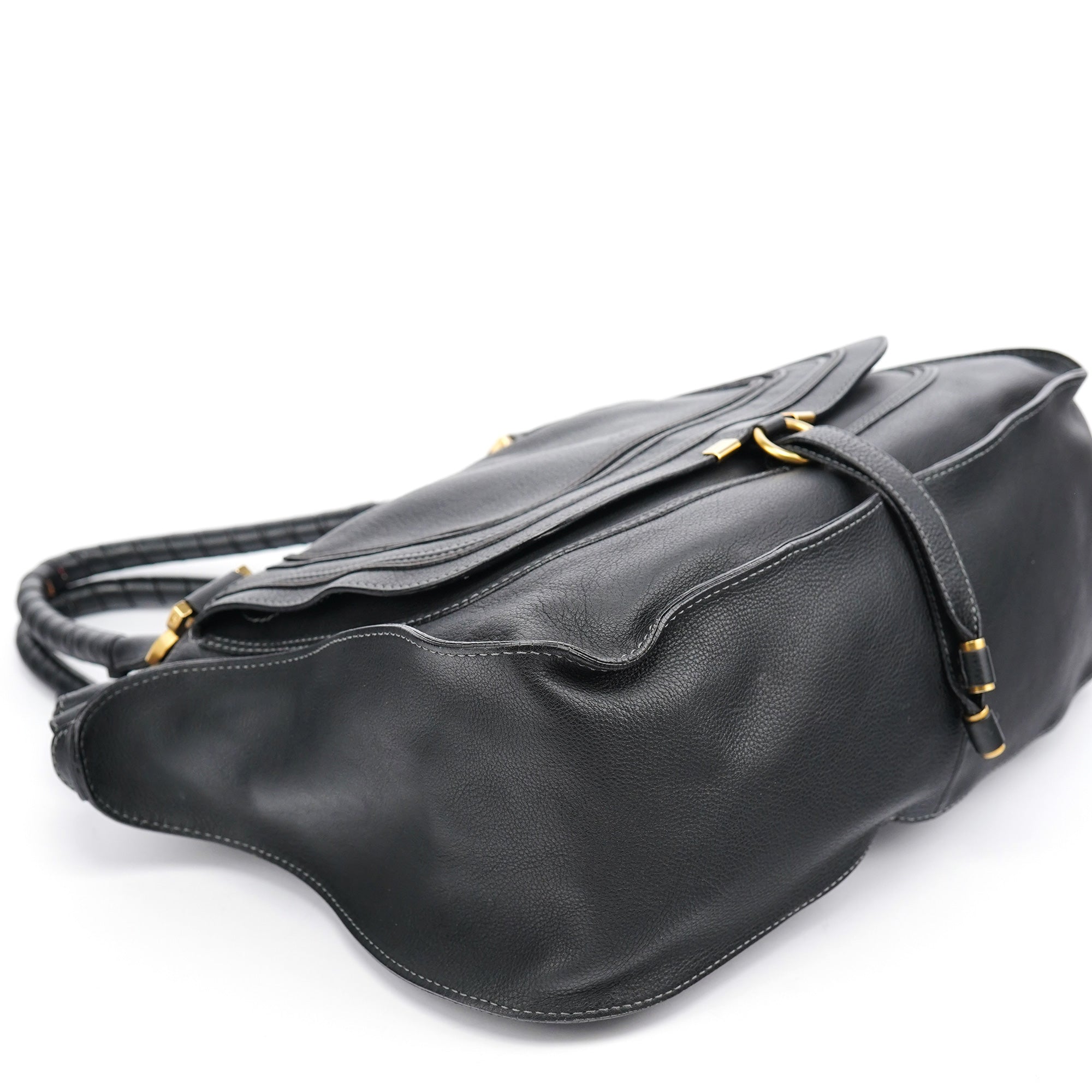 Black Leather Marcie Tote Bag
