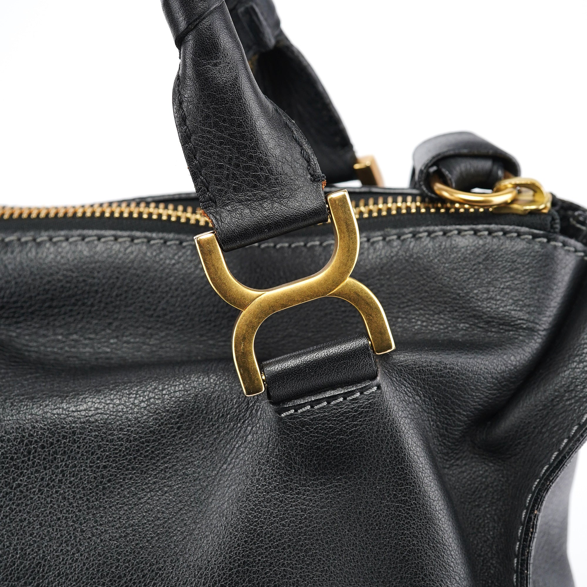 Black Leather Marcie Tote Bag