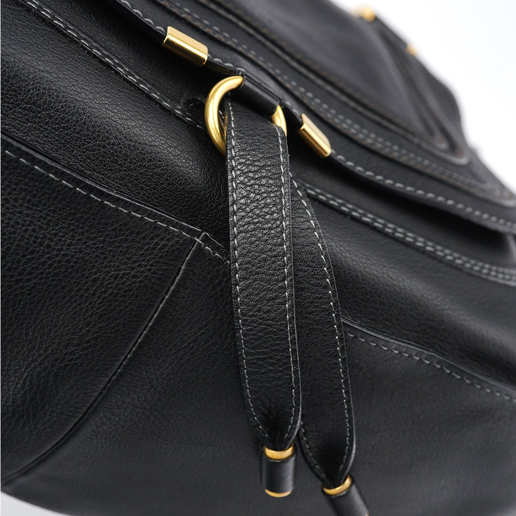 Black Leather Marcie Tote Bag