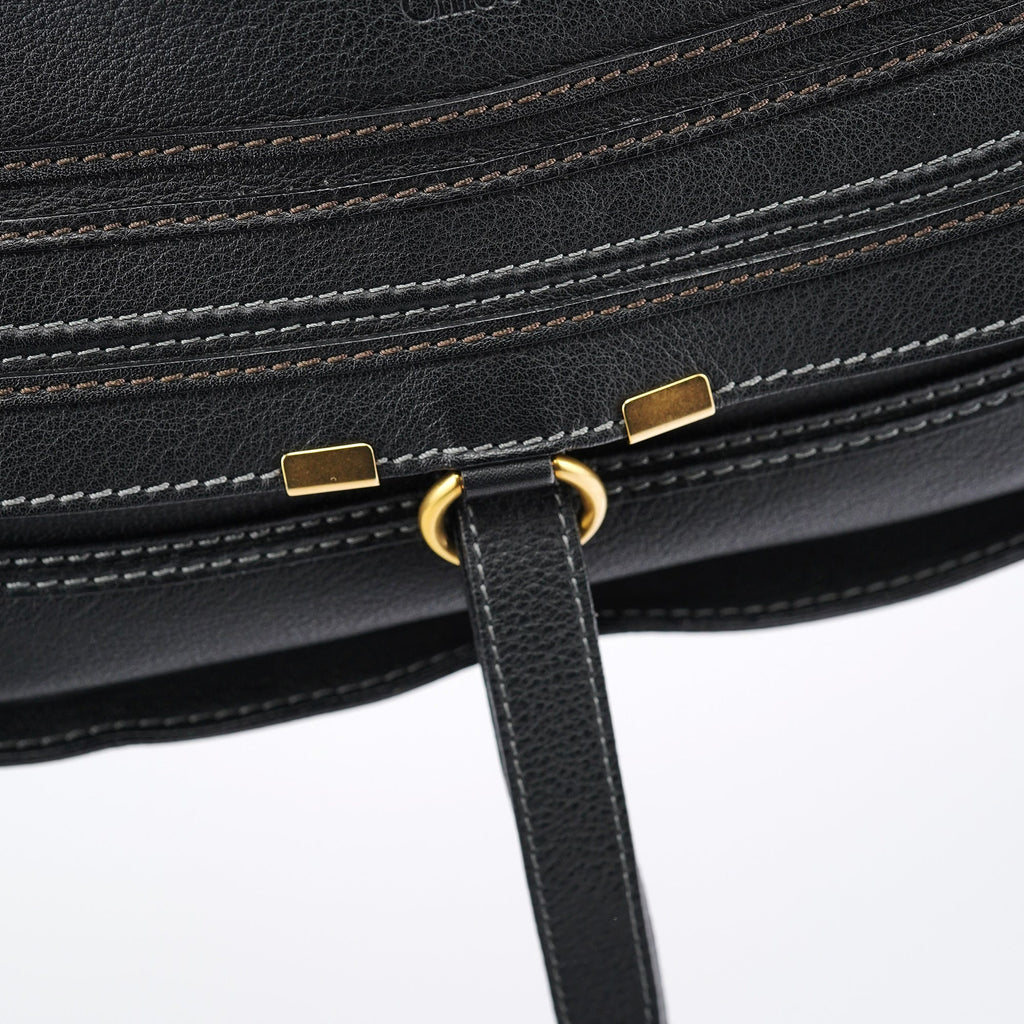 Black Leather Marcie Tote Bag