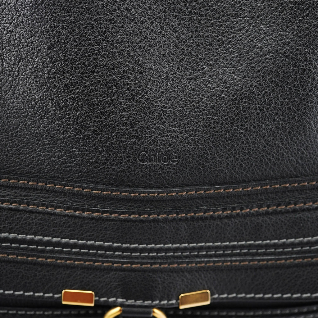 Black Leather Marcie Tote Bag
