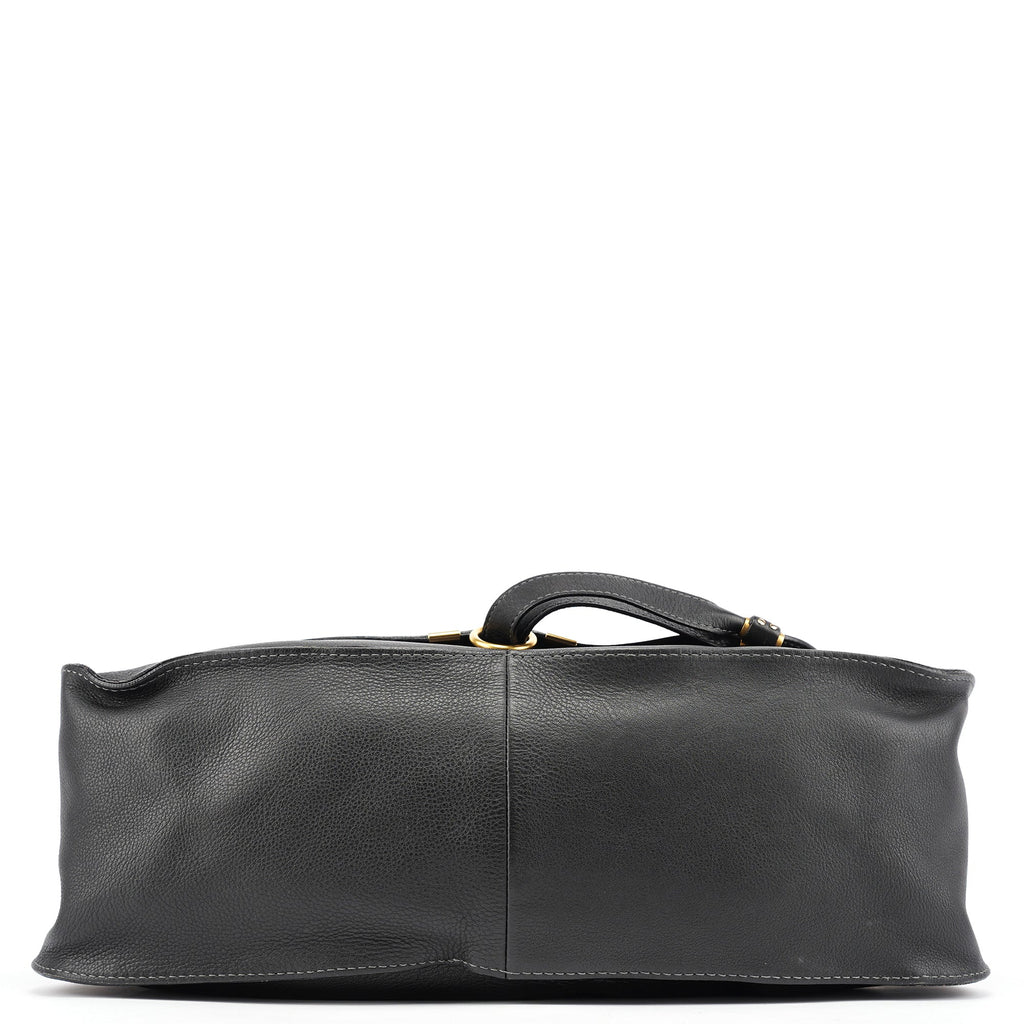 Black Leather Marcie Tote Bag