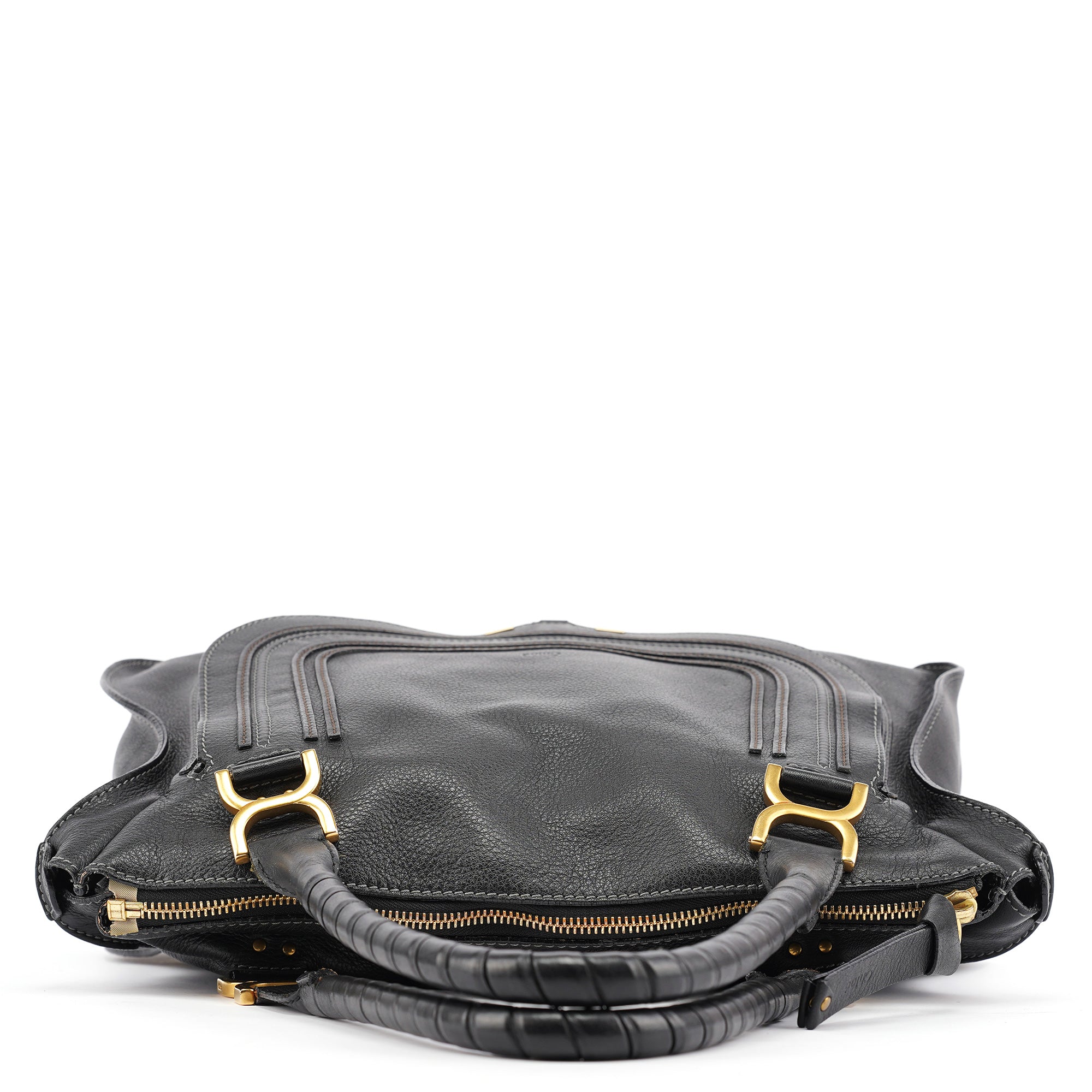Black Leather Marcie Tote Bag