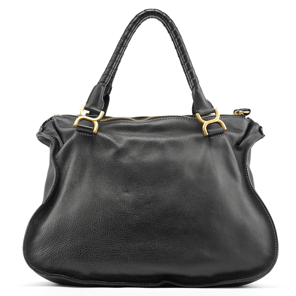 Black Leather Marcie Tote Bag