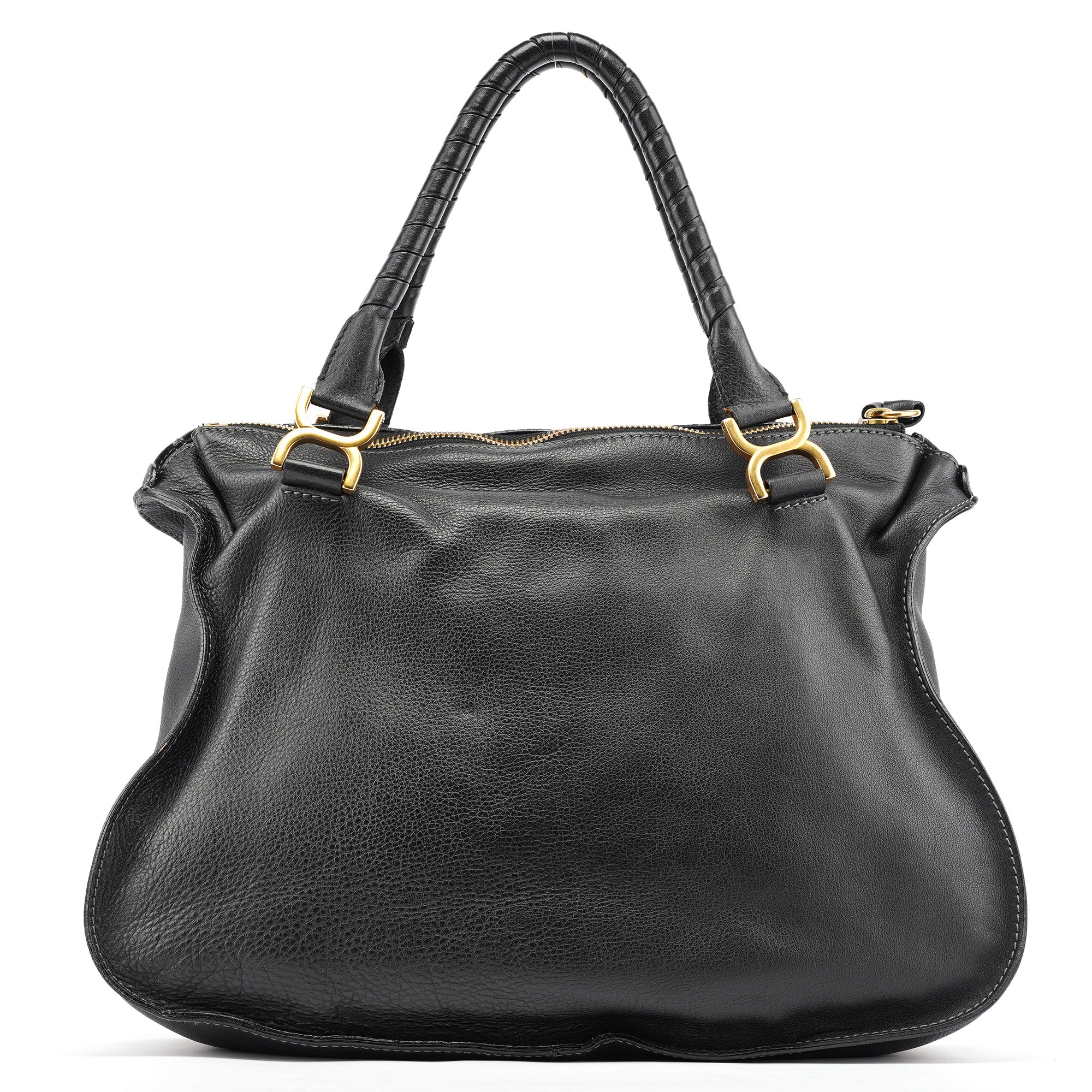Black Leather Marcie Tote Bag