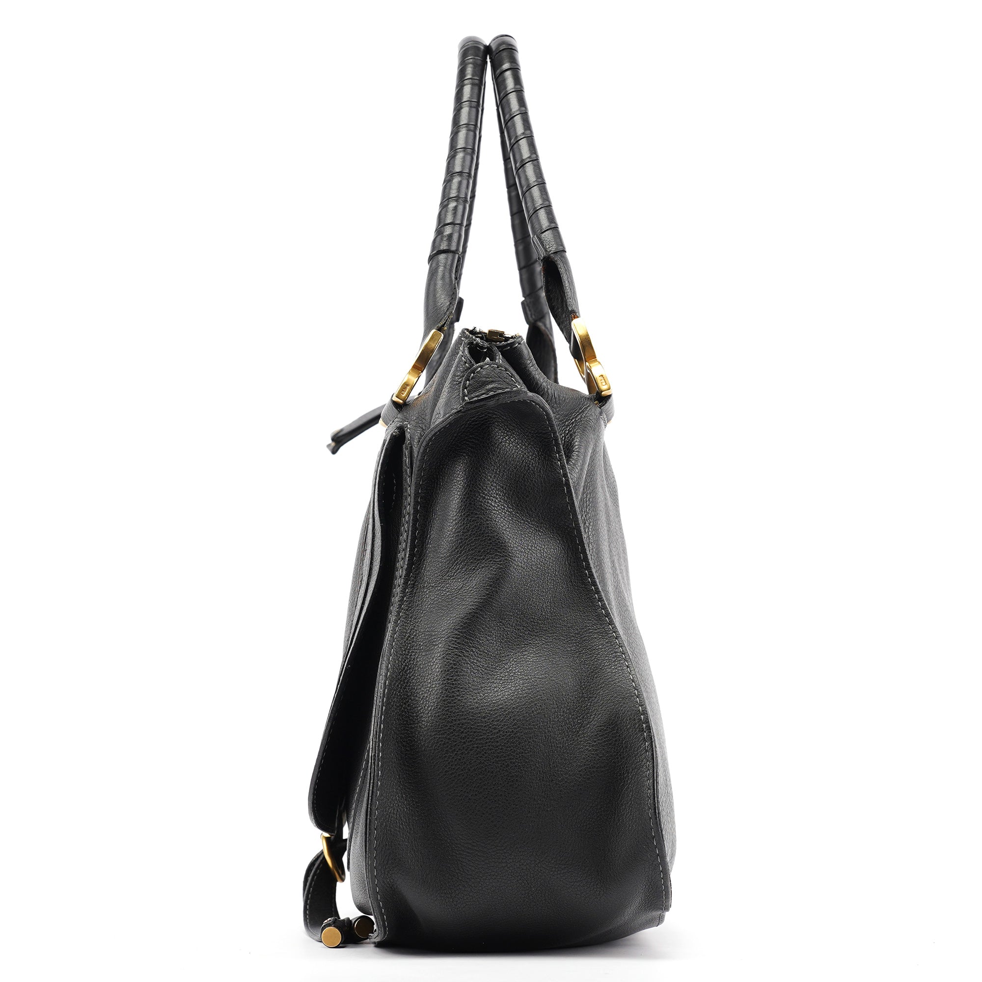 Black Leather Marcie Tote Bag