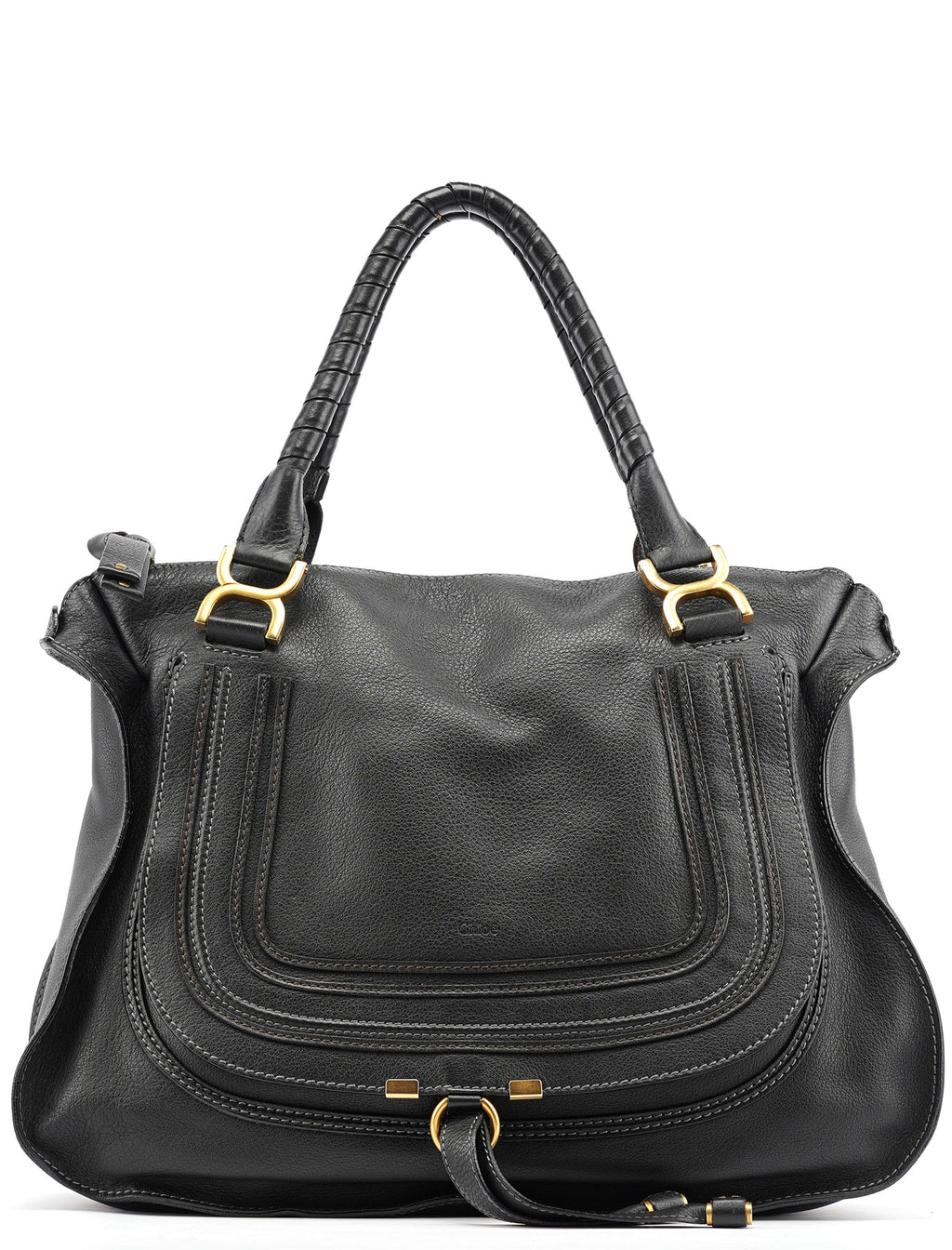 Black Leather Marcie Tote Bag