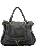 Black Leather Marcie Tote Bag
