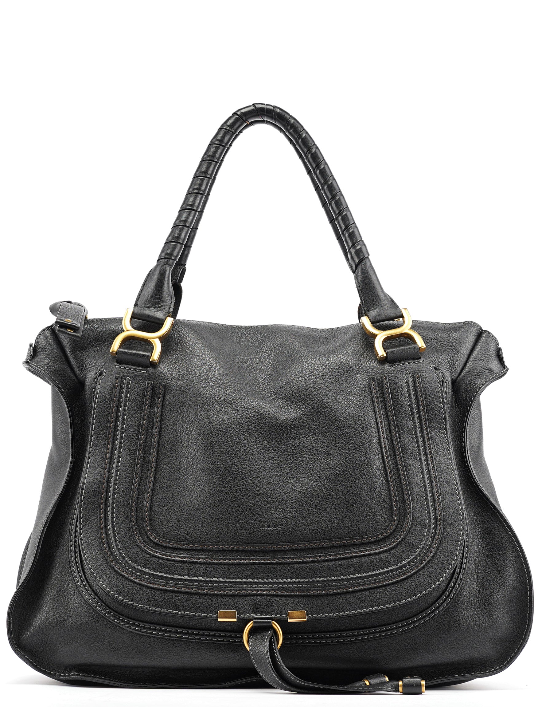 Black Leather Marcie Tote Bag
