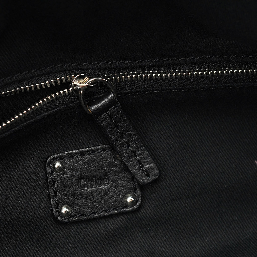 Black Leather Paddington Boston Bag