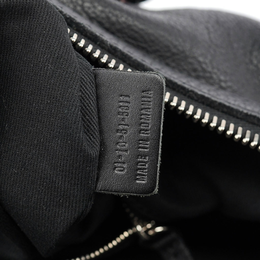 Black Leather Paddington Boston Bag
