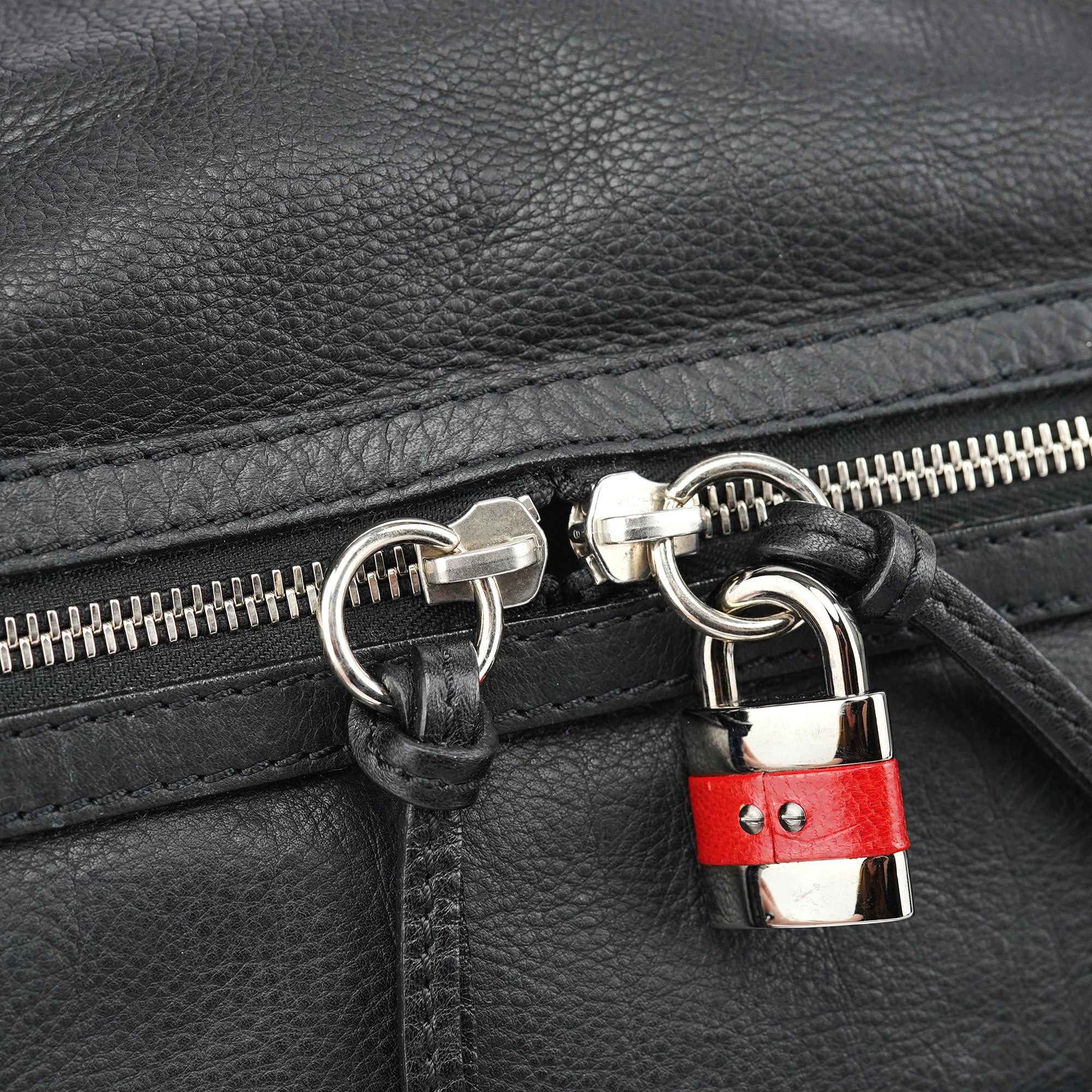 Black Leather Paddington Boston Bag