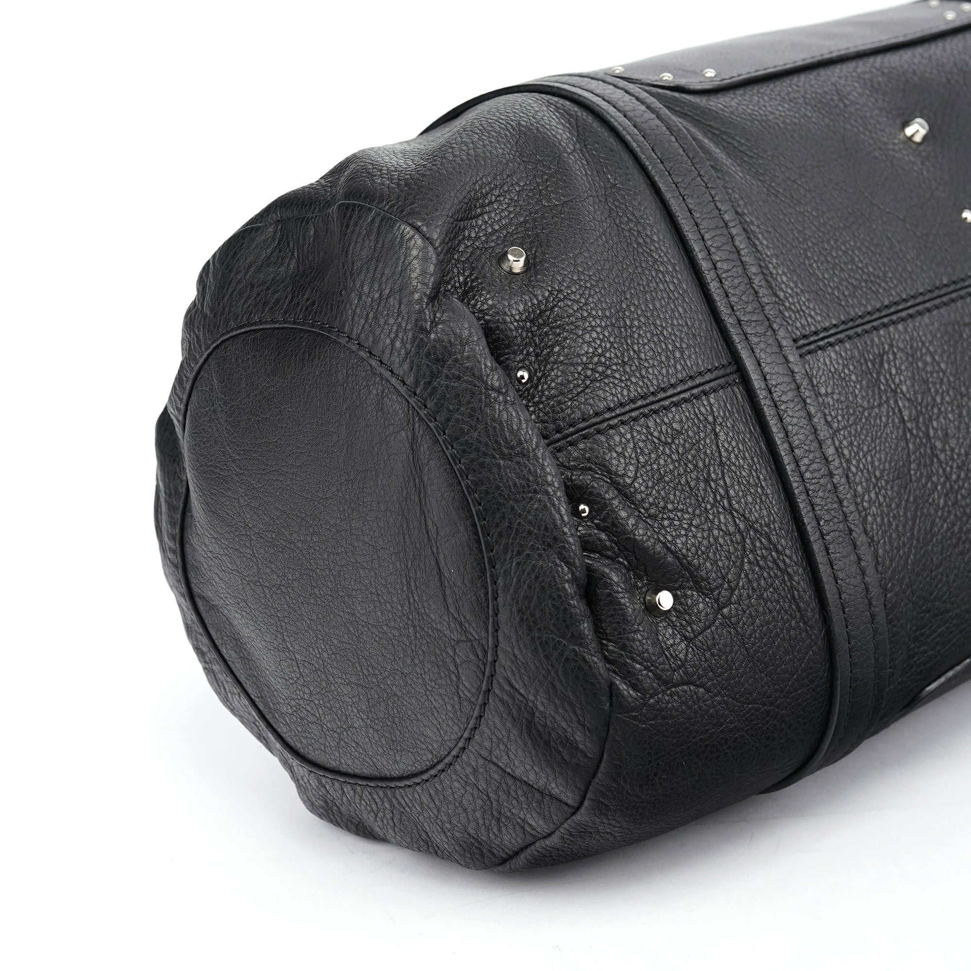 Black Leather Paddington Boston Bag