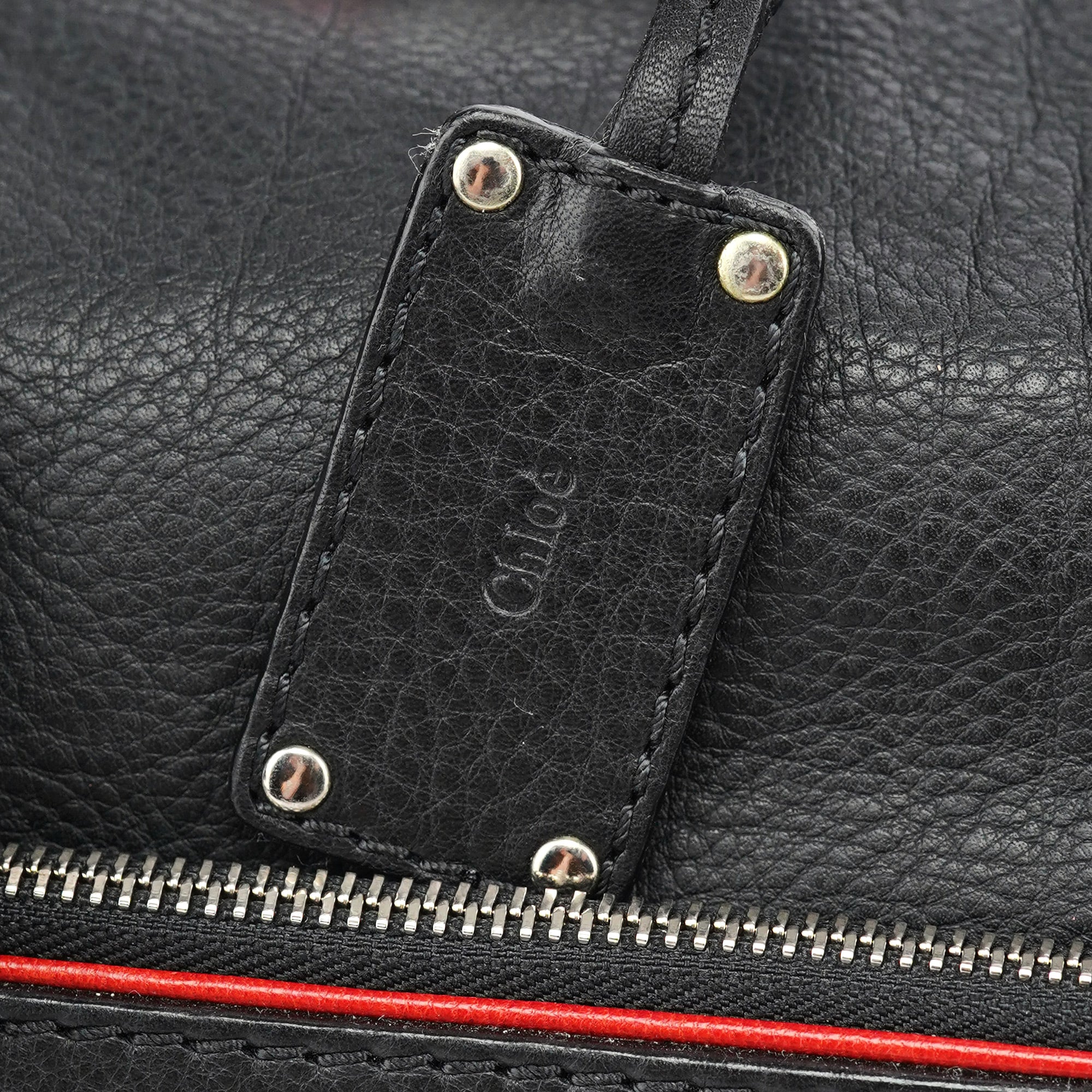Black Leather Paddington Boston Bag