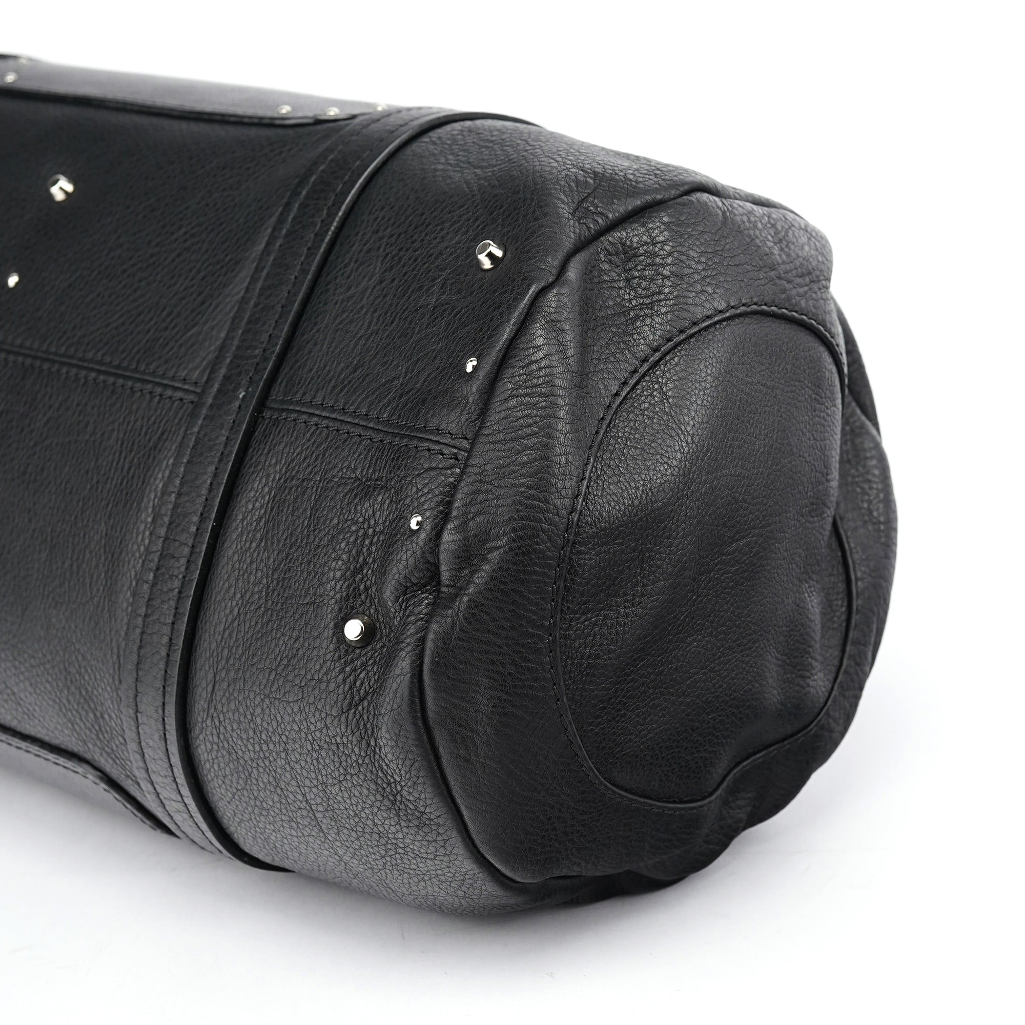 Black Leather Paddington Boston Bag