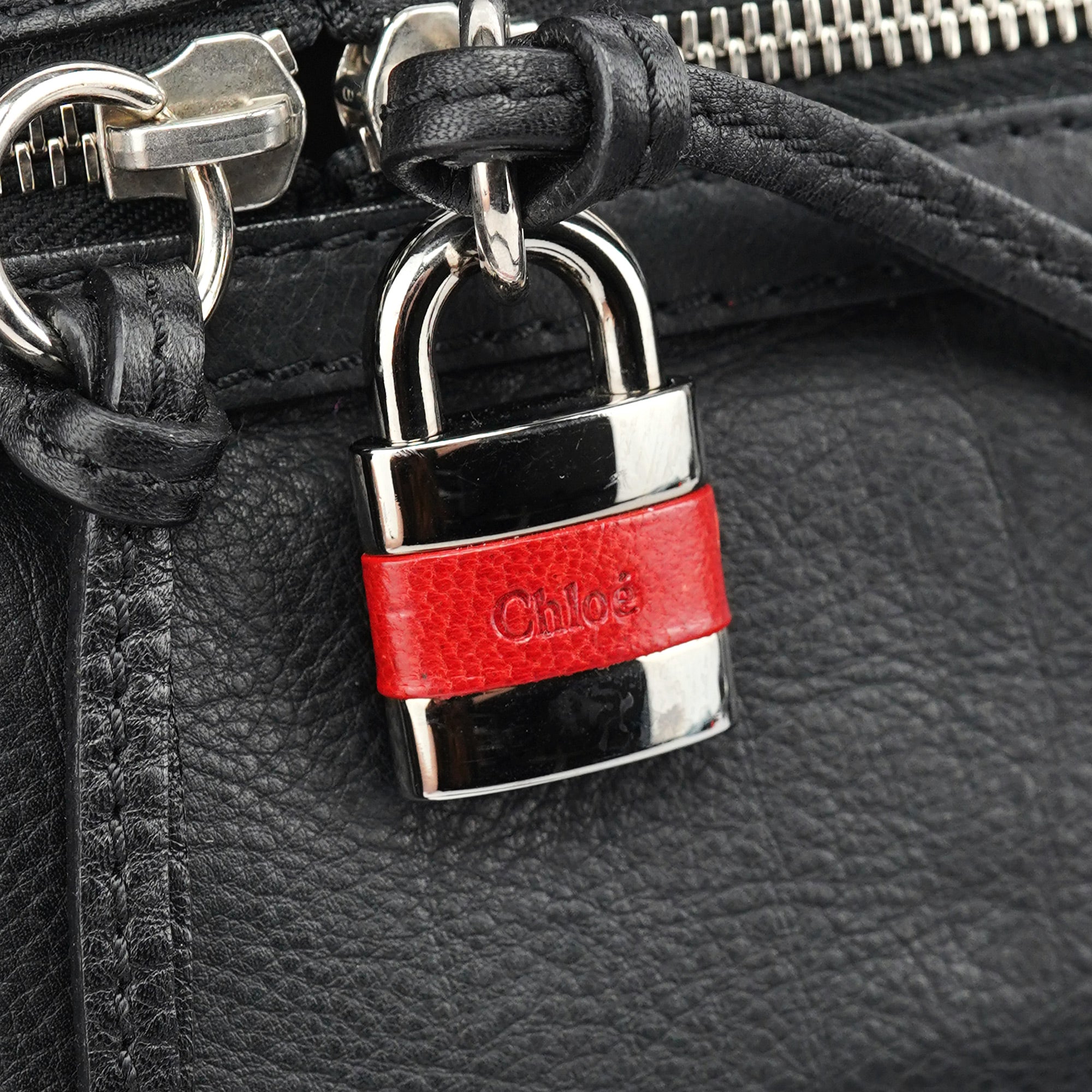 Black Leather Paddington Boston Bag