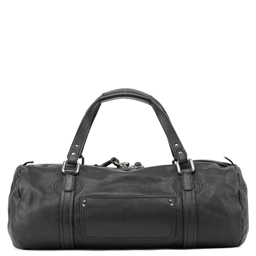 Black Leather Paddington Boston Bag