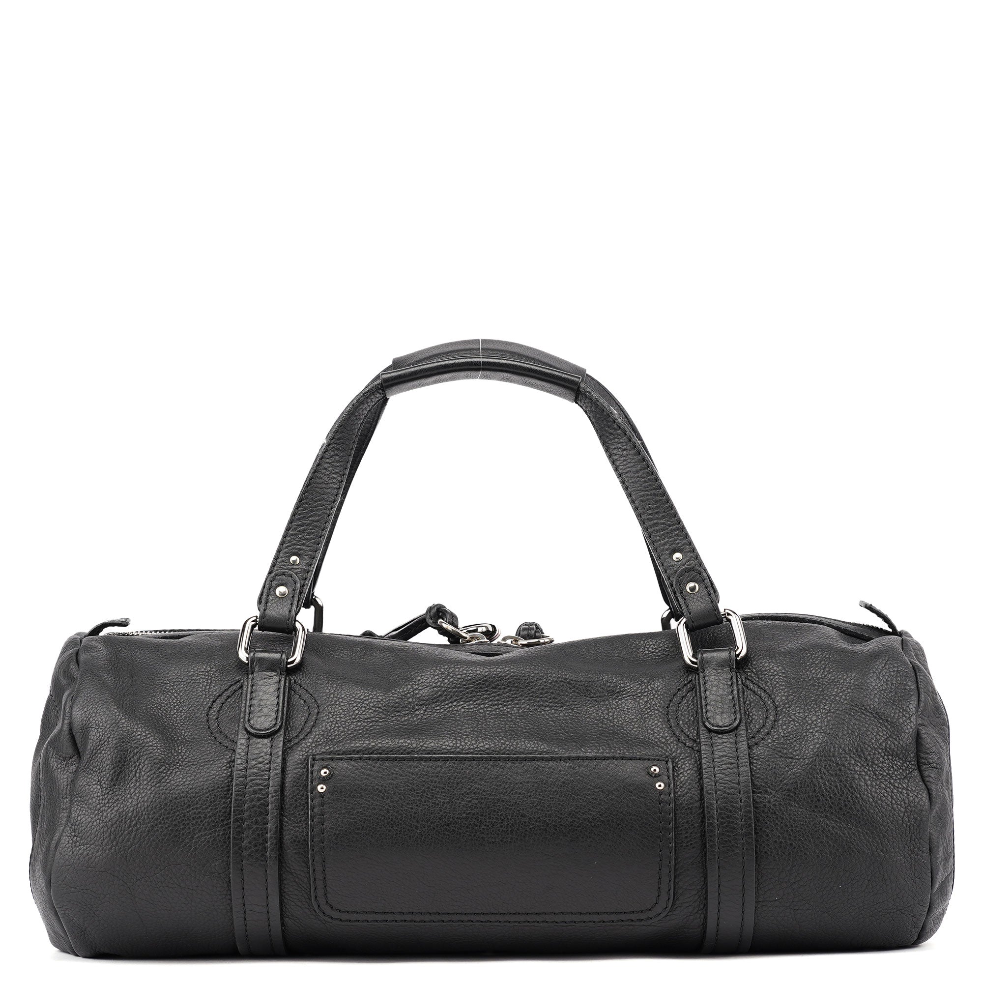 Black Leather Paddington Boston Bag