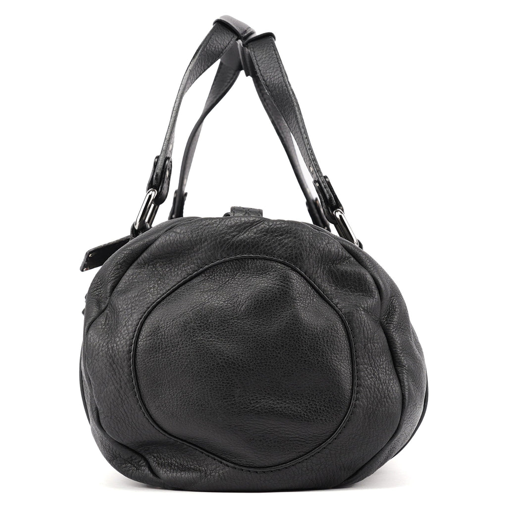 Black Leather Paddington Boston Bag