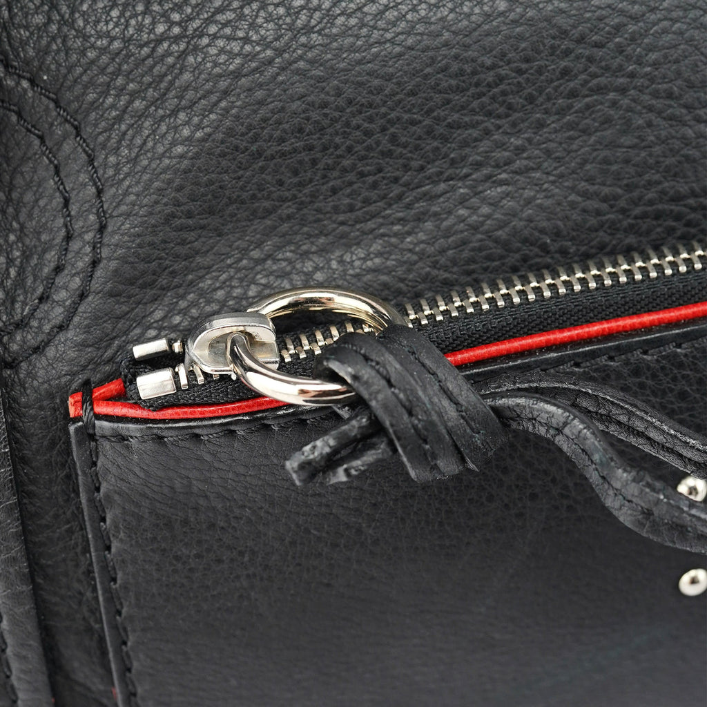 Black Leather Paddington Boston Bag